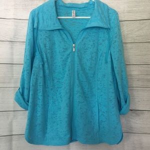 Exertek Teal Zip Jacket 1X Adjustable Sleeves